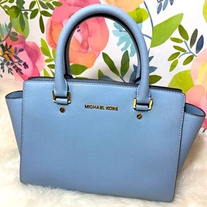 Baby Blue Michael Kors Purse with Strap